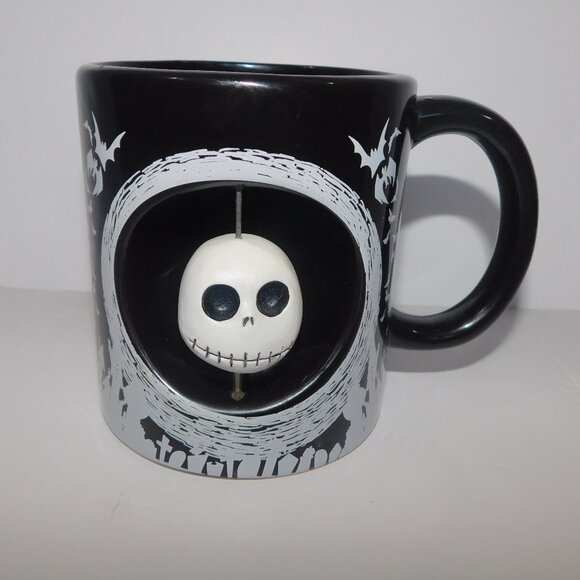 The Nightmare Before Christmas Jack Skellington Spinning Head 20 oz Black mug - Picture 1 of 10